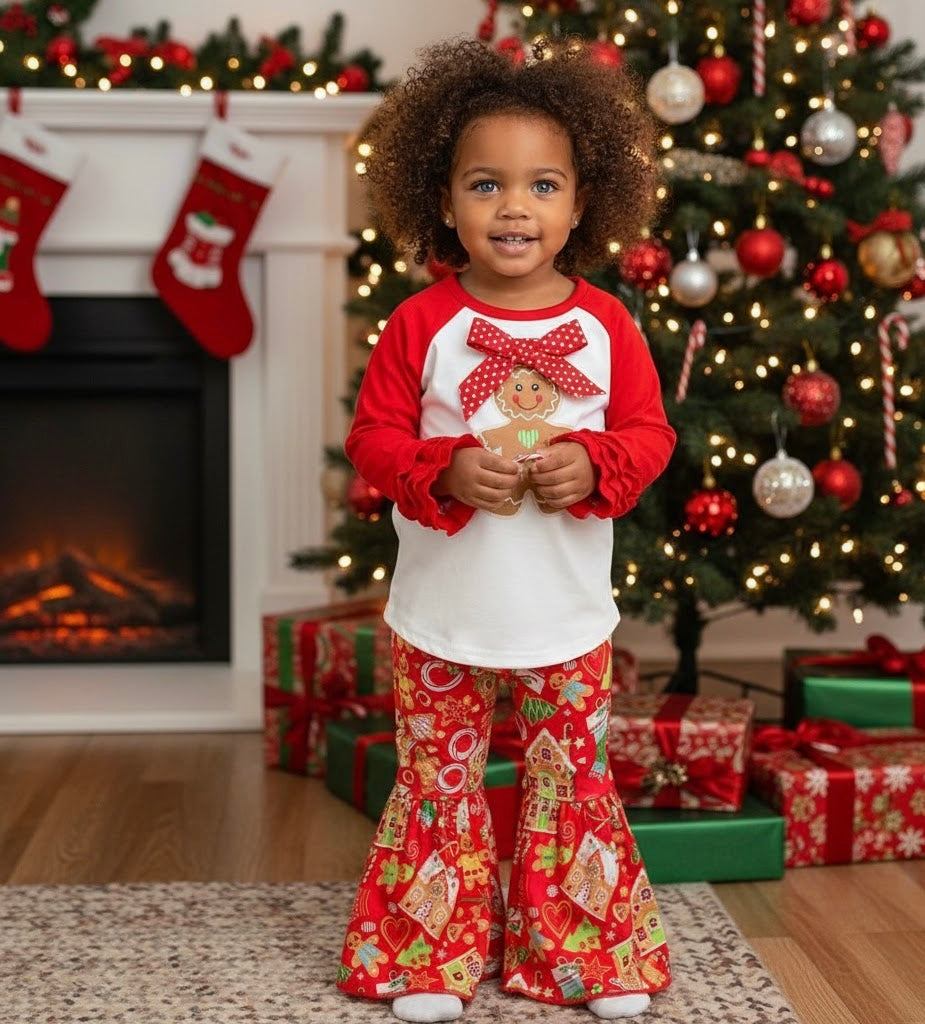 Red Gingerbread Bell Bottoms Outfit