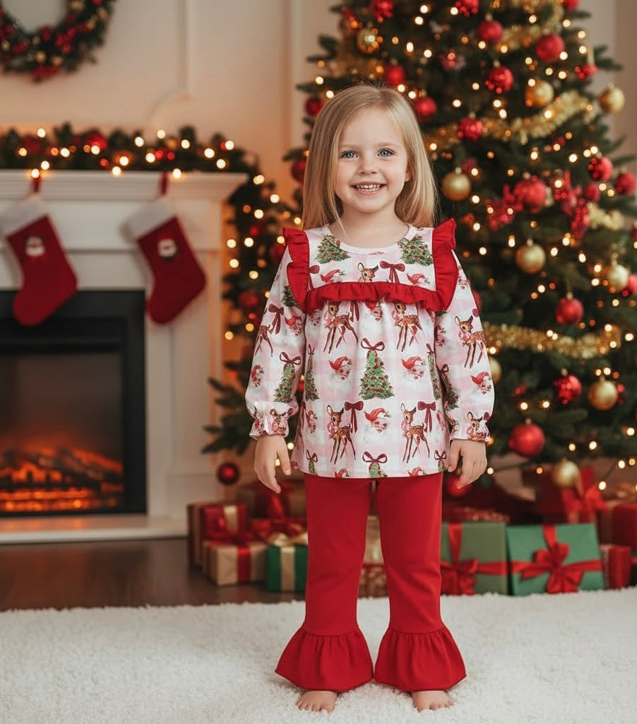 Reindeer Santa Ruffle Outfit